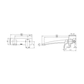 Phoenix Rush 230mm Basin Wall Mixer Set Chrome